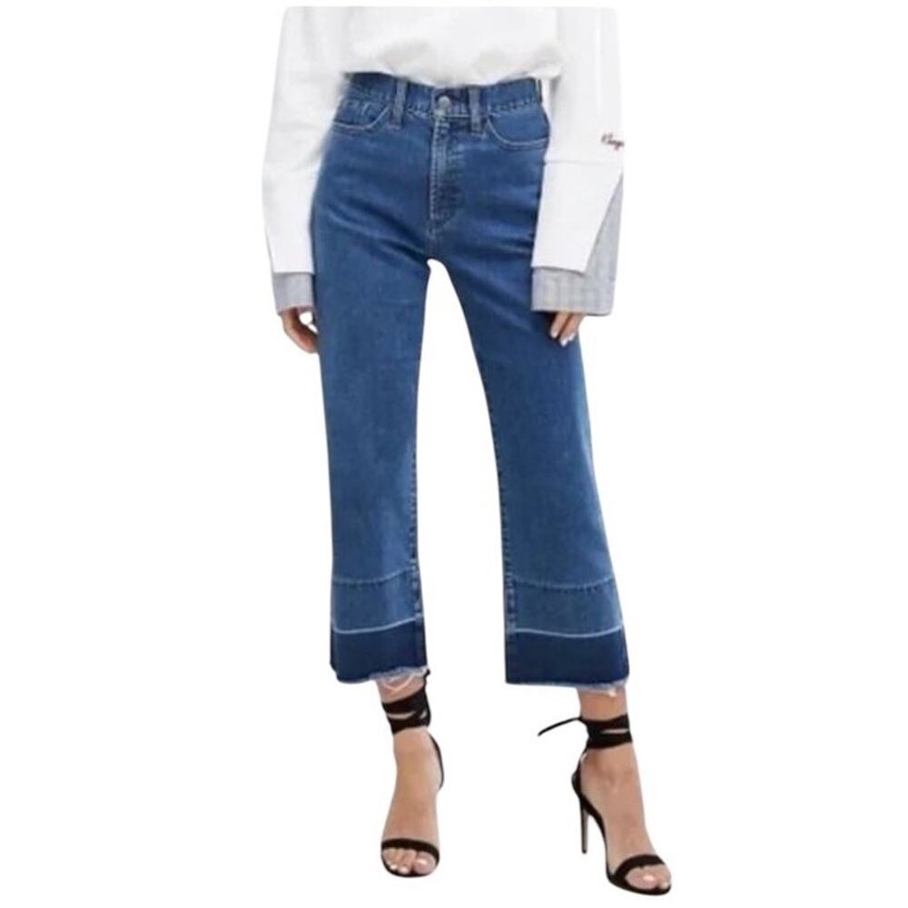 EVIDNT Malibu High Rise Two Tone Kick Flare Jeans 26 NWT